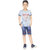 HRR Boys Festive Bronklyn Lidht Blue Cotton Tshirt With Denim  Half pant