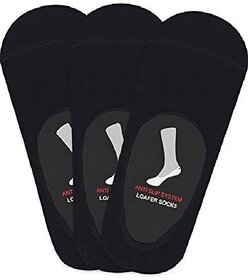 Eastern Club Anti-Slip Unisex Cotton Invisible No show Cotton Loafer Socks with anti slip silicon grip ( Pack of 3)