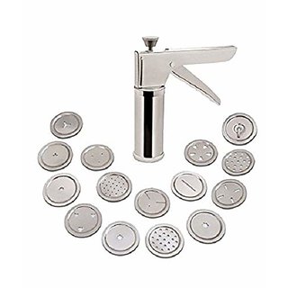 Right traders tainless Steel Kitchen Press Sev Chakli/Murukku/Sancha Maker Machine Bhujiya Press with 15 Different Jalis
