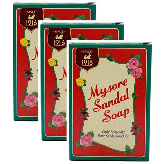 Mysore Sandal Soap Pure Sandalwood Oil 75gm Pack Of 3