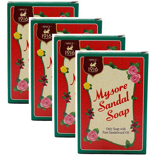 Mysore Sandal Soap Pure Sandalwood Oil 75gm Pack Of 4