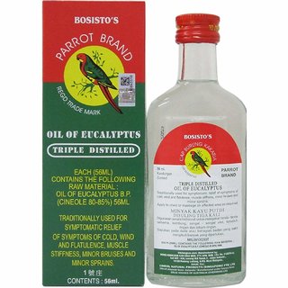 BOSISTO'S PARROT BRAND OIL OF EUCALYPTUS TRIPLE DISTILLED (56 ml)