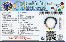 KESAR ZEMS Natural Lava Quartz Stone With 7 CHAKRA HEALING BALANCE Stone With Certificate  For Unisex  (10 x 2 x 1 CM)