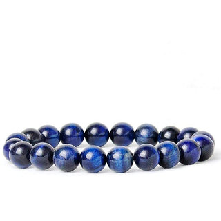 KESAR ZEMS Natural  Quartz Cats Eye Stone Stretchable Bracelet With Certificate For Unisex  (10 x 2 x 1 CM) Ivory Blue.
