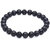 KESAR ZEMS Natural Lava Stone Stretchable Bracelet For Unisex (10 x 1 x 2 CM) Black.
