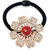 MissMister Brass Micron Rose Goldplated Red Bead Elastic Hairband Women Ponytail band (MM5143HASC)