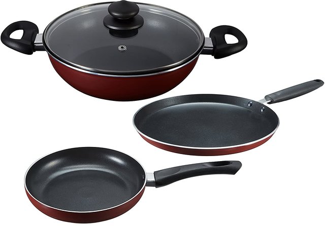 Buy Prestige Deluxe Induction Base Non-Stick Kitchen Set, 3-Pieces ...