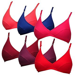 Minha Multicolor Non-Padded Bra Combo | Pack of 6, Comfortable Everyday Wear