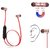 Wireless Magnetic Red Bluetooth In the Ear Headset With Mic