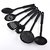 Right traders 6pcs Spatula, Turner, Ladle, Spaghetti Server, Slotted  Solid Spoon Black Kitchen Tool Set (Black)