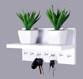 onlinecraft wooden wall keyholder (ch2403) white