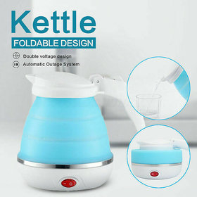 Foldable Electric Travel Kettle Dual Voltage Food Grade Silicone 0.6 Litter