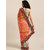 Meia White & Orange Pure Georgette Embroidered Bandhani Saree