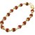Raviour Lifestyle Original 5 Mukhi 5 Face Golden Cap Rudraksha Bracelet for Men and Women
