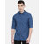 Seta Men's Blue Plain Slim Fit Shirts