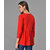 Vivient Women Red Three Button Peplum Top