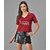 Vivient Women Happy Printed Maroon Top