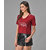Vivient Women Happy Printed Maroon Top