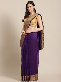Meia Blue Chanderi Silk Saree With Blouse