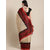 Meia Red Taffeta Printed Saree With Blouse Piece