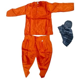 Kkalakriti Gautam Buddha Mythological Character Orange Color Fancy Dress Costume For Kids