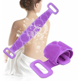 Right traders Silicone Body Scrubber/Bath Body Cleaning Belt/Skin Brush Belt/Exfoliator Body Washable Scrubber/Scrubber