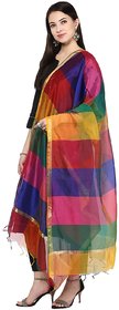Multicolor solid banarasi dupatta