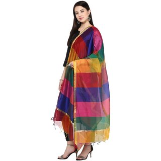 Multicolor solid banarasi dupatta