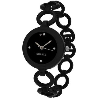HRV Black Metal Round Womens Watch