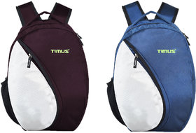 Timus Celebrity Blue-Wine 18L Set of 2 Laptop Backpack
