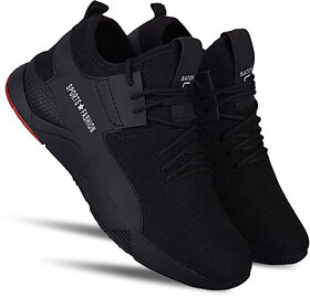 HAKKEL Men's Stylish Eva Light Weight Sports Shoe For Men's & Boys Training & Gym Shoes For Men (Black)