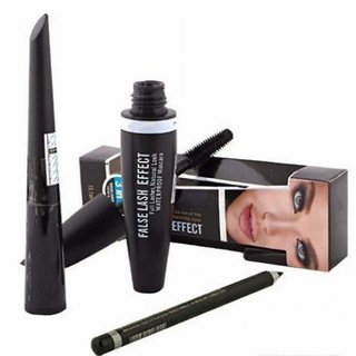3 in 1 Eye Makeup Natural Cosmetic Waterproof Eye Liner , mascara  Eyebrow Pencil