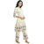 Cream Blue Flower Printed Kurti with Palazzo Set