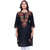 Lucknowi Nazakat Black Color Embroided Cotton Kurti by Kavya Creations
