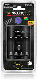 Smartcell CHR6R03-4 NiMH Rechargeable Battery Charger for AA/AAA/R22 9V Batteries