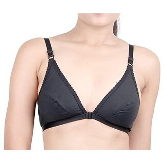 Skin N Soul Women's Cotton Non Padded Non Wired Front Open Low Neck V Shape Bra - 2 pcs
