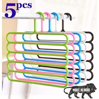 Dady Enterpriser's High Quality Plastic Multi Layer Clothes Hanger, For Space Saver In Cupboard Pack Of 5 (Cloth Hanger-5)