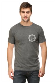 Cultfree Unisex Half Sleeves Steel Grey Cotton T-shirt - CFUCTBAPSG