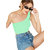 THE BLAZZE 1003 Women's Sleeveless Crop Tops Sexy Strappy Tees