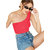 THE BLAZZE 1003 Women's Sleeveless Crop Tops Sexy Strappy Tees
