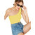 THE BLAZZE 1003 Women's Sleeveless Crop Tops Sexy Strappy Tees