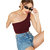 THE BLAZZE 1003 Women's Sleeveless Crop Tops Sexy Strappy Tees