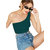 THE BLAZZE 1003 Women's Sleeveless Crop Tops Sexy Strappy Tees