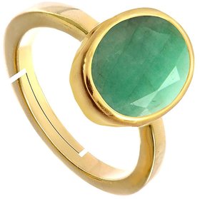 RS Jewellers Certified Emerald Panna 5.25 Carat Panchdhatu Gold Plating Astrological Ring for Men  Women
