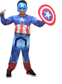 Kaku Fancy Dresses Superhero Costumes for Kids  Super Hero Fancy Dress for Kids - 3-4 Years, Blue, for Boys