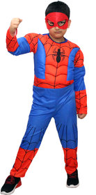 Kaku Fancy Dresses Superhero Costumes for Kids  Super Hero Fancy Dress for Kids - 3-4 Years, Red  Blue, for Boys
