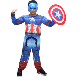 Kaku Fancy Dresses Superhero Costumes for Kids  Super Hero Fancy Dress for Kids - 3-4 Years, Blue, for Boys