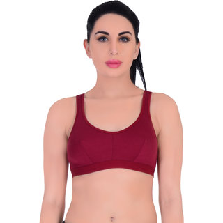Empisto Branded Women's Maroon Colour Tennis Sports Sports Bra