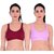 Empisto Branded Women's BabyPink and Maroon Colour Tennis Sports Bra (pack of 2)