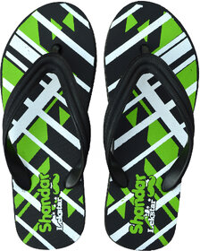 Fomo Lekstar Black Green F11 Ultra /Sporty /Comfortable /Durable/ Beach Cool Flip Flops Slippers For Men